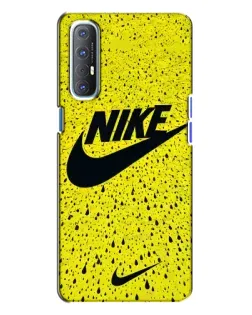 Чехол для OPPO Reno 3 с картинкой «Желтый текстурный Nike»