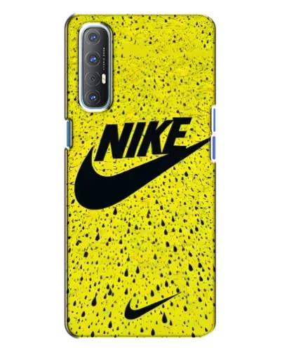Чехол для OPPO Reno 3 с картинкой «Желтый текстурный Nike»