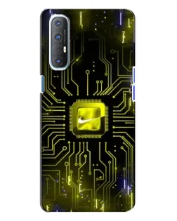 Чехол для OPPO Reno 3 с картинкой «Nike — золотая искра»