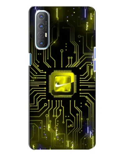 Чехол для OPPO Reno 3 с картинкой «Nike — золотая искра»