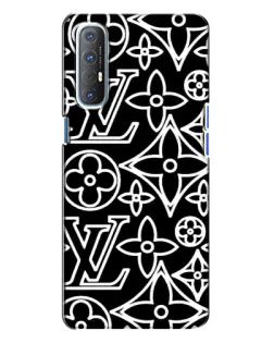 Чехол для OPPO Reno 3 с картинкой «Черно-белый узор LV» Чехол для OPPO Reno 3 с картинкой «Черно-белый узор LV»
