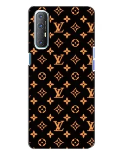 Чехол для OPPO Reno 3 с картинкой «Золотая монограмма LV»