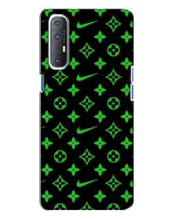 Чехол для OPPO Reno 3 с картинкой «Неоновый принт LV»