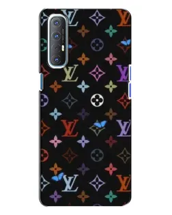 Чехол для OPPO Reno 3 с картинкой «Цветная монограмма LV»