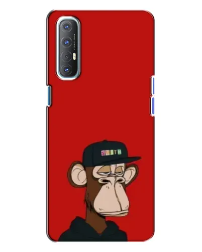 Чехол для OPPO Reno 3 с картинкой «Bored Ape — красный фон» Чехол для OPPO Reno 3 с картинкой «Bored Ape — красный фон»