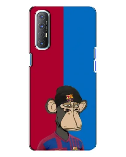 Чехол для OPPO Reno 3 с картинкой «Bored Ape — фанат Барсы» Чехол для OPPO Reno 3 с картинкой «Bored Ape — фанат Барсы»