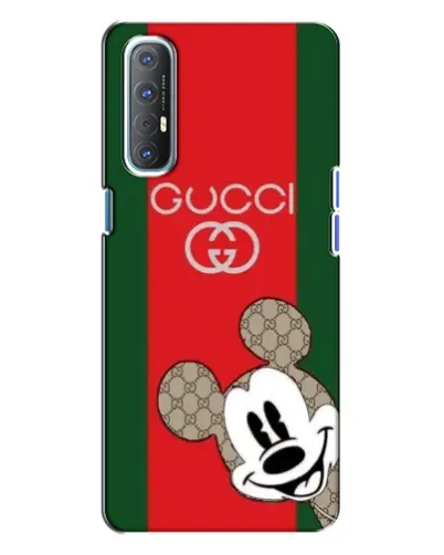 Чехол для OPPO Reno 3 с картинкой «Gucci — полосы и Микки»