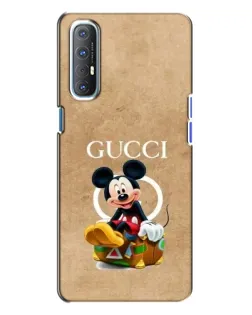 Чехол для OPPO Reno 3 с картинкой «Микки Маус Gucci — крафт» Чехол для OPPO Reno 3 с картинкой «Микки Маус Gucci — крафт»
