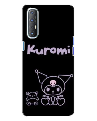 Чехол для OPPO Reno 3 с картинкой «Kuromi — черный минимализм»