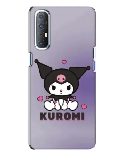 Чехол для OPPO Reno 3 с картинкой «Kuromi — фиолетовый арт»