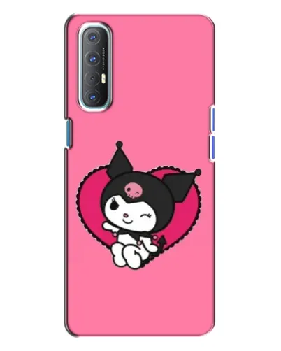 Чехол для OPPO Reno 3 с картинкой «Kuromi — любовь в сердце»