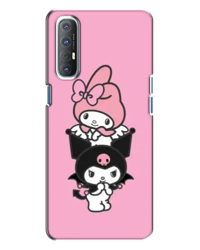 Чехол для OPPO Reno 3 с картинкой «My Melody и Kuromi»
