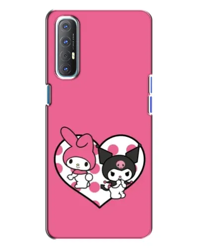 Чехол для OPPO Reno 3 с картинкой «Kuromi и My Melody»