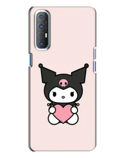 Чехол для OPPO Reno 3 с картинкой «Kuromi и сердце»
