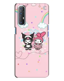 Чехол для OPPO Reno 3 с картинкой «My Melody и Kuromi»