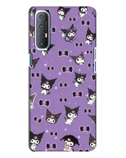 Чехол для OPPO Reno 3 с картинкой «Kuromi — паттерн»