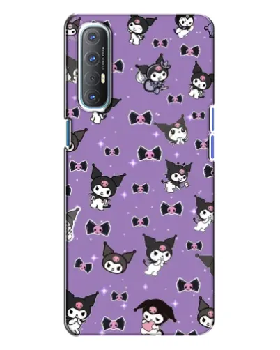 Чехол для OPPO Reno 3 с картинкой «Kuromi — паттерн»