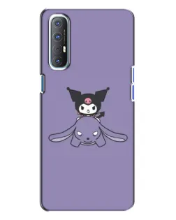 Чехол для OPPO Reno 3 с картинкой «Kuromi на лиловом фоне»