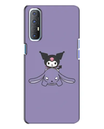 Чехол для OPPO Reno 3 с картинкой «Kuromi на лиловом фоне»