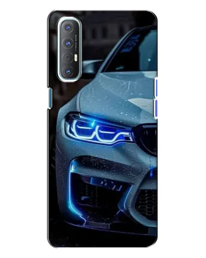 Чехол для OPPO Reno 3 с картинкой «Взгляд BMW с синими фарами» Чехол для OPPO Reno 3 с картинкой «Взгляд BMW с синими фарами»