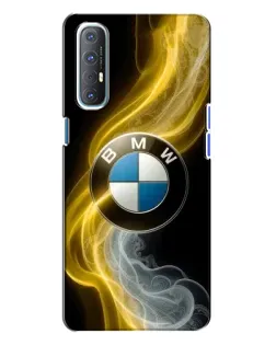 Чехол для OPPO Reno 3 с картинкой «Золотистый дым BMW»