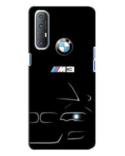 Чехол для OPPO Reno 3 с картинкой «Минималистичный принт BMW M3»