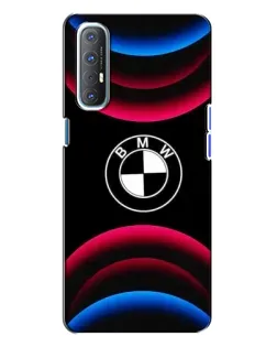 Чехол для OPPO Reno 3 с картинкой «Логотип BMW и неоновые дуги»