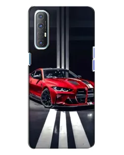 Чехол для OPPO Reno 3 с картинкой «Красная BMW на дороге»