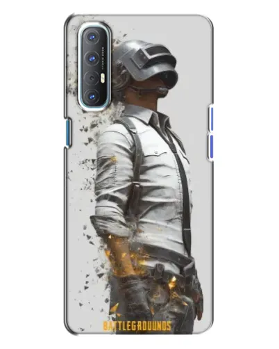 Чехол для OPPO Reno 3 с картинкой «PUBG — боец в пыли»