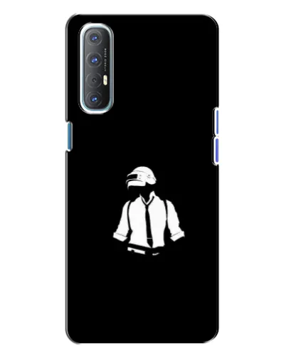 Чехол для OPPO Reno 3 с картинкой «PUBG — белый шлем»