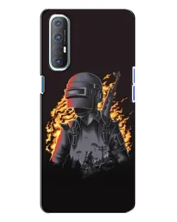 Чохол для OPPO Reno 3 з картинкою «PUBG — вогняний силует»