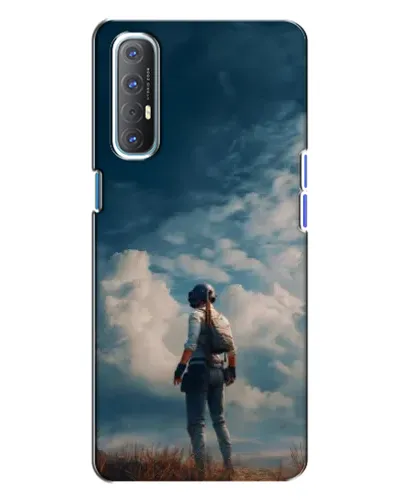 Чехол для OPPO Reno 3 с картинкой «Герой PUBG на скале»