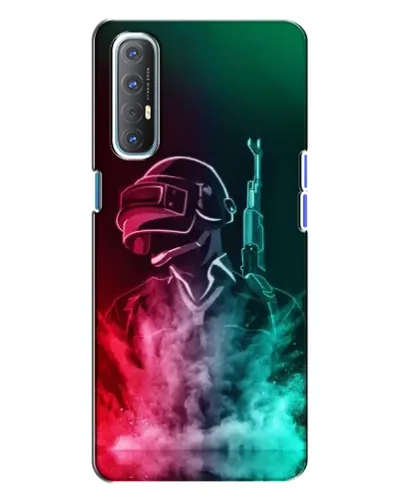 Чехол для OPPO Reno 3 с картинкой «PUBG — огненный воин»
