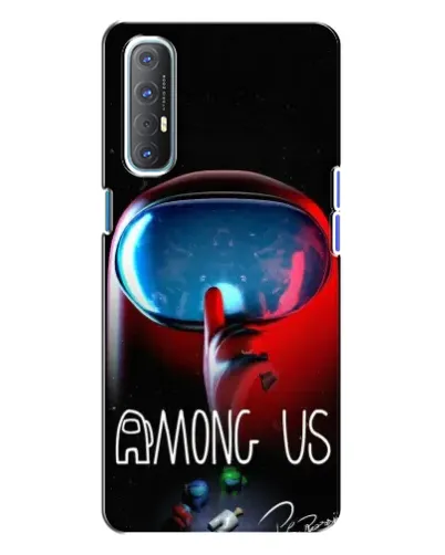 Чехол для OPPO Reno 3 с картинкой «Красный импостер — макро» Чехол для OPPO Reno 3 с картинкой «Красный импостер — макро»