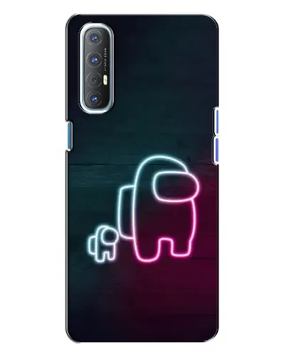 Чехол для OPPO Reno 3 с картинкой «Among Us неон-арт» Чехол для OPPO Reno 3 с картинкой «Among Us неон-арт»