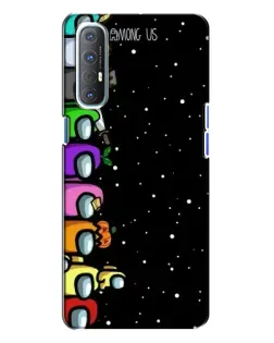 Чехол для OPPO Reno 3 с картинкой «Команда Among Us»