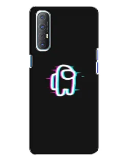 Чехол для OPPO Reno 3 с картинкой «Among Us неон»