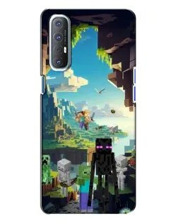 Чехол для OPPO Reno 3 с картинкой «Эндермен в лесу»