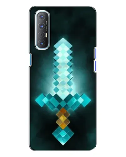 Чехол для OPPO Reno 3 с картинкой «Алмазный меч неон»