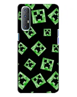 Чехол для OPPO Reno 3 с картинкой «Паттерн с криперами»