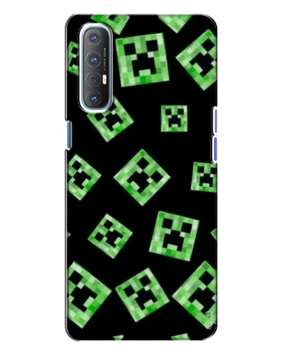 Чехол для OPPO Reno 3 с картинкой «Паттерн с криперами»