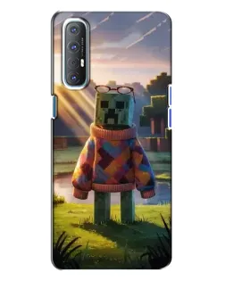 Чехол для OPPO Reno 3 с картинкой «Крипер в свитере»