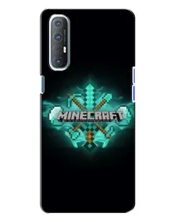 Чехол для OPPO Reno 3 с картинкой «Minecraft Diamond лого»