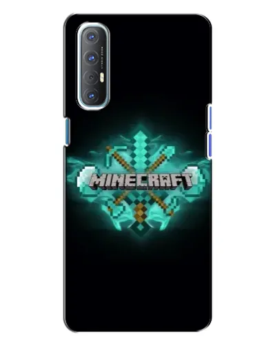 Чехол для OPPO Reno 3 с картинкой «Minecraft Diamond лого»