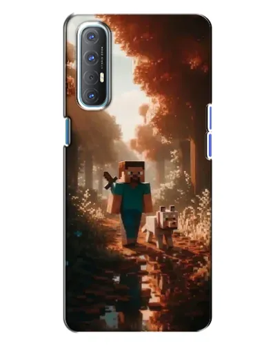 Чехол для OPPO Reno 3 с картинкой «Стив в лесу»