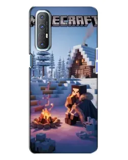 Чехол для OPPO Reno 3 с картинкой «Зимний Minecraft»