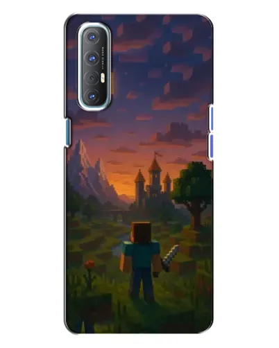 Чехол для OPPO Reno 3 с картинкой «Стив у башни»