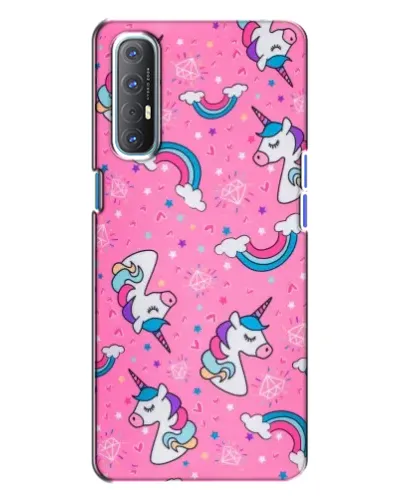 Чехол для OPPO Reno 3 с картинкой «Unicorn паттерн розовый» Чехол для OPPO Reno 3 с картинкой «Unicorn паттерн розовый»