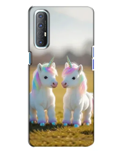 Чехол для OPPO Reno 3 с картинкой «Пара единорогов» Чехол для OPPO Reno 3 с картинкой «Пара единорогов»