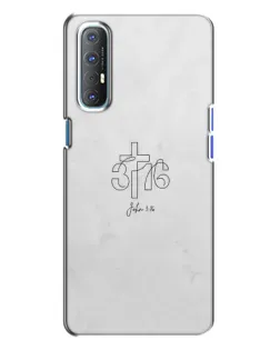 Чехол для OPPO Reno 3 с картинкой «Иоанна 3:16 Крест»